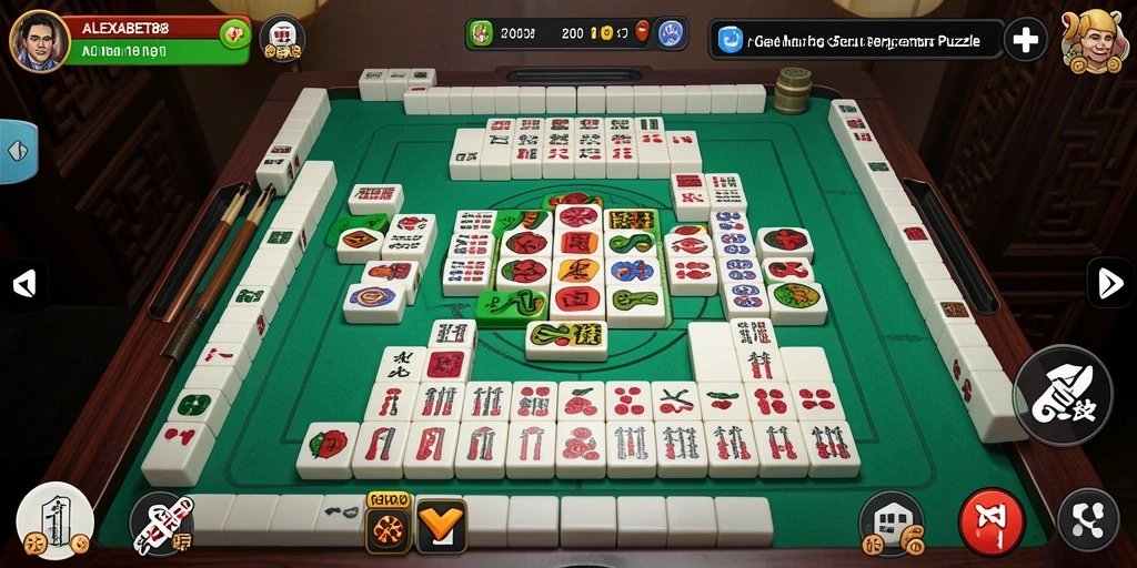 Screenshot ALEXABET88 menampilkan gameplay Mahjong yang menarik.