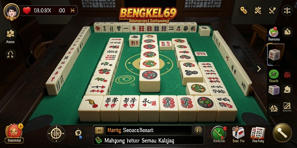 Tampilan screenshot BENGKEL69 menampilkan gameplay Mahjong yang seru dan menantang.