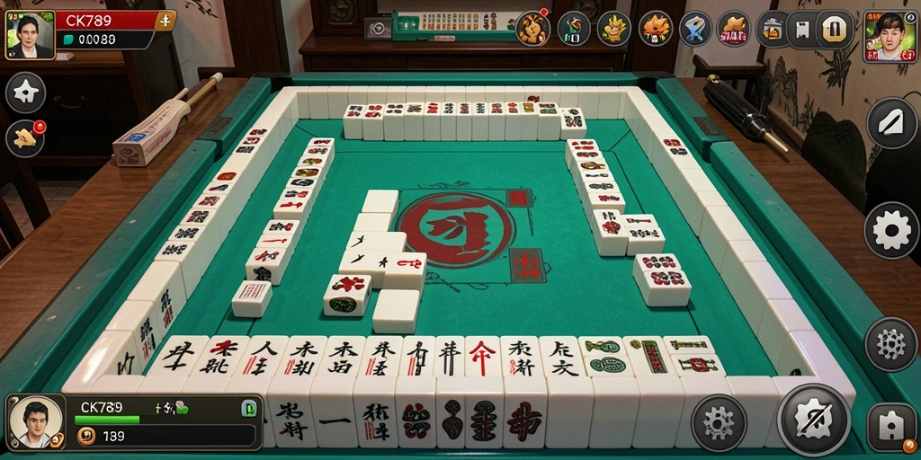 Tampilan gameplay CK789 yang seru dan menantang dalam bermain Mahjong.