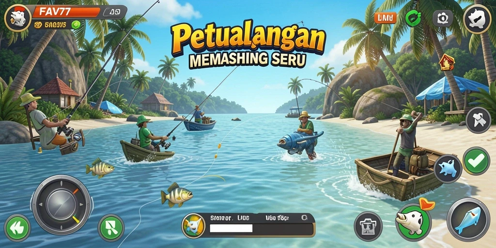 Screenshot gameplay FAV77 menampilkan pengalaman memancing yang seru.