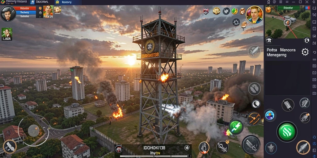 Tangkapan layar gameplay Tower Defense yang intens dan strategis.