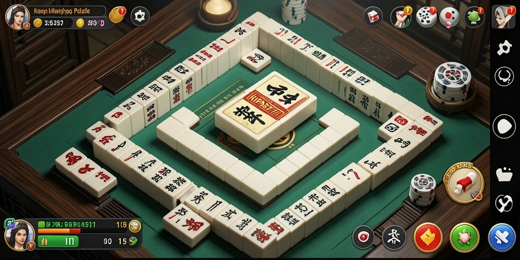 Tampilan gameplay KIPAS777 yang menarik dengan ubin Mahjong yang berwarna-warni.