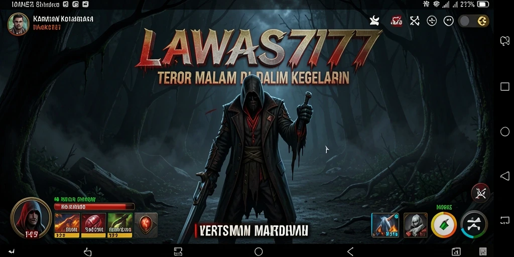 Tampilan gameplay mencekam di dunia <strong>LAWAS777</strong>, penuh dengan ketakutan.