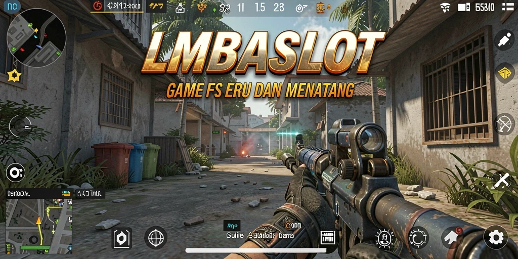 Tampilan gameplay menegangkan di LMBASLOT dengan pertarungan epik.