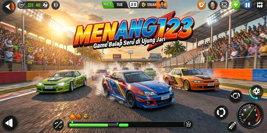 Screenshot MENANG123 menampilkan aksi balap yang menegangkan dan grafis yang memukau.