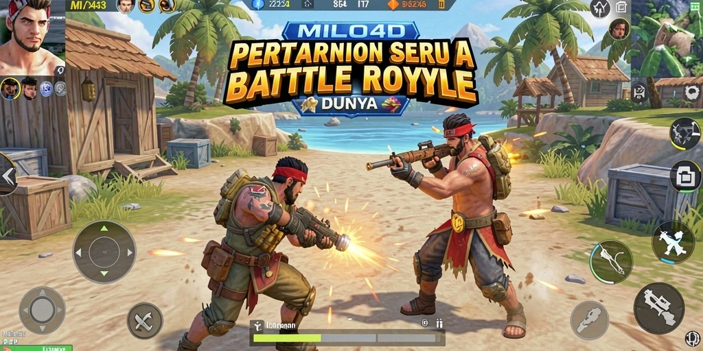 Tangkapan layar yang menampilkan gameplay MILO4D dalam aksi Battle Royale.