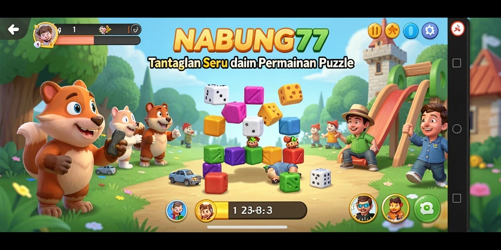 Screenshot gameplay NABUNG77 menampilkan tantangan Puzzle yang mendebarkan.