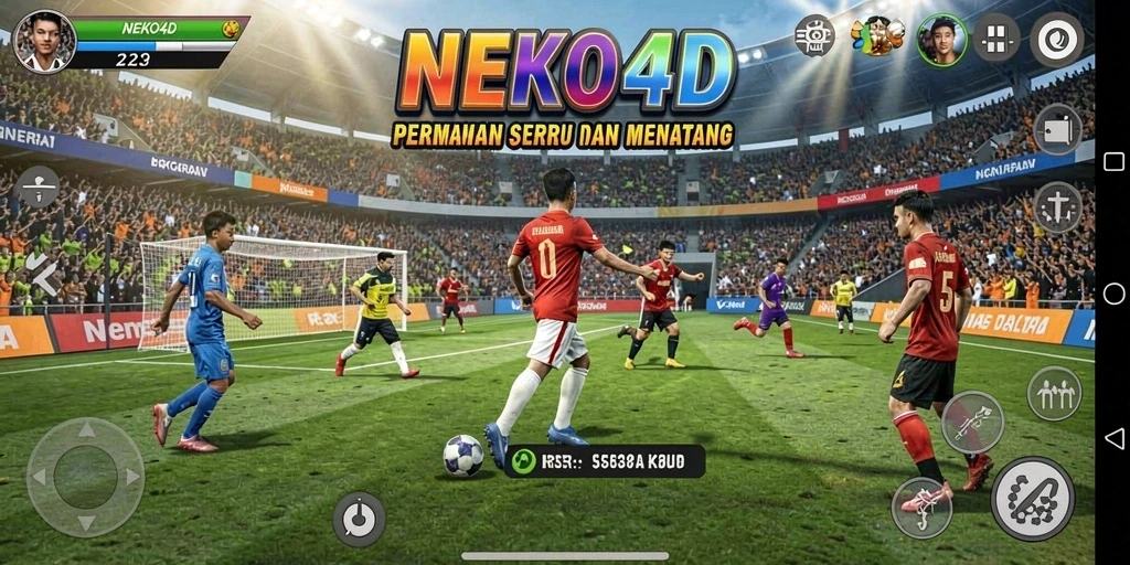 Tampilan screenshot utama NEKO4D menampilkan aksi permainan olahraga yang seru.