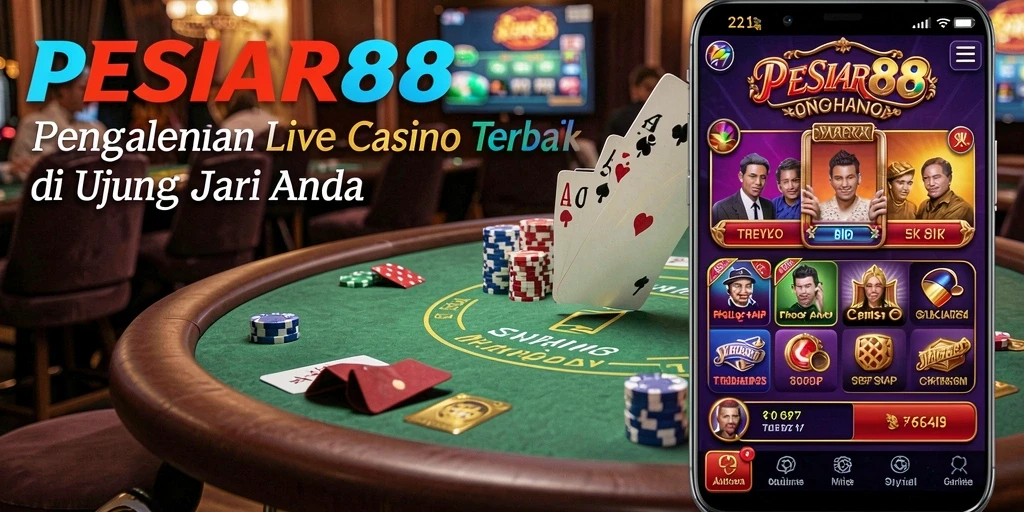 Tampilan utama PESIAR88 dengan dealer langsung dan permainan menarik.
