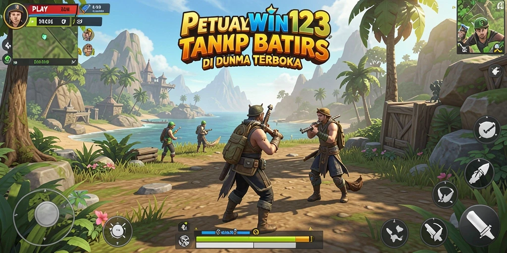 Tampilan screenshot utama PLAYWIN123 dengan gameplay Open World yang menakjubkan.