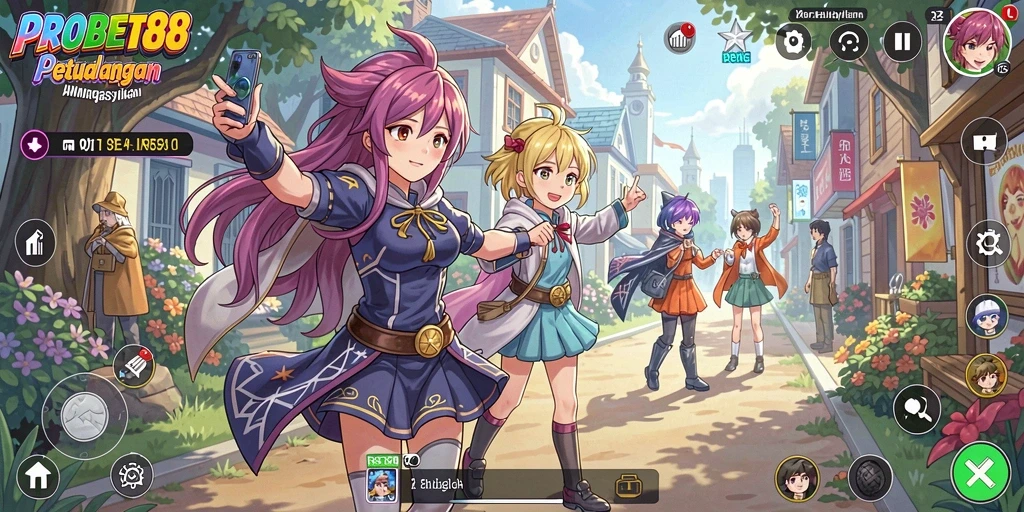 Tangkapan layar gameplay <strong>PROBET88</strong> menampilkan aksi karakter anime yang menakjubkan.