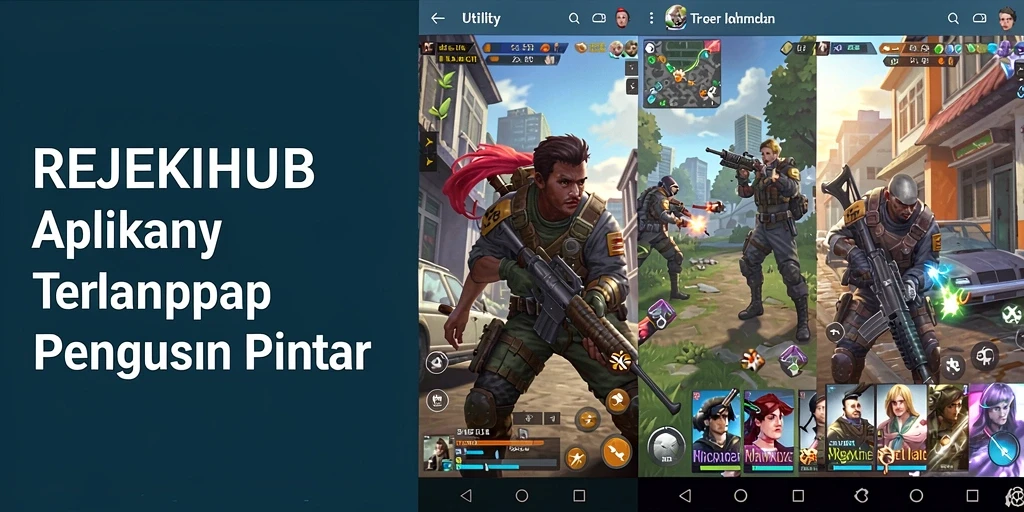 Screenshot dari tampilan utama REJEKIHUB dengan fitur-fitur Utility yang menarik.