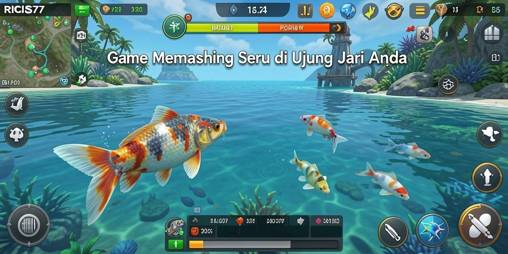Tampilan gameplay RICIS77 yang seru saat menangkap ikan.