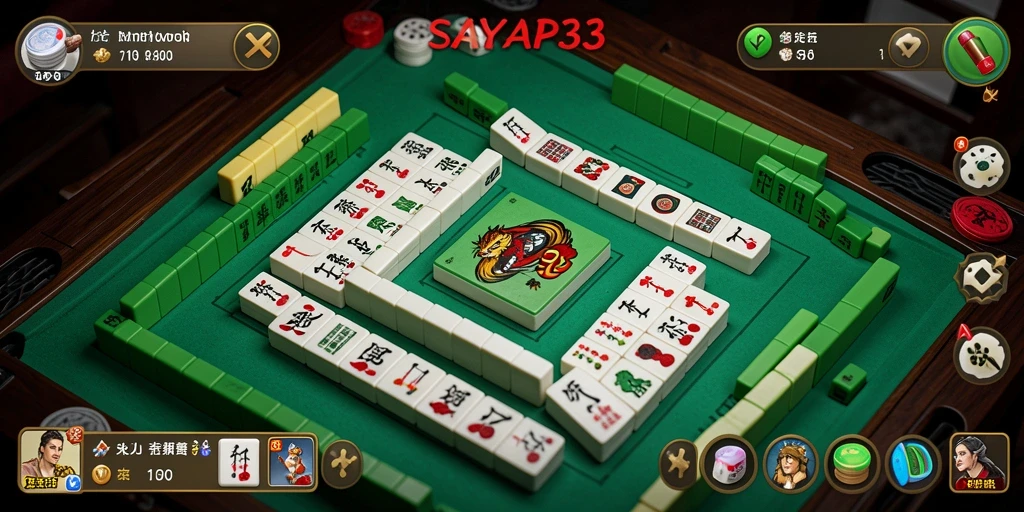 Screenshot SAYAP33 menampilkan gameplay Mahjong yang mendebarkan.