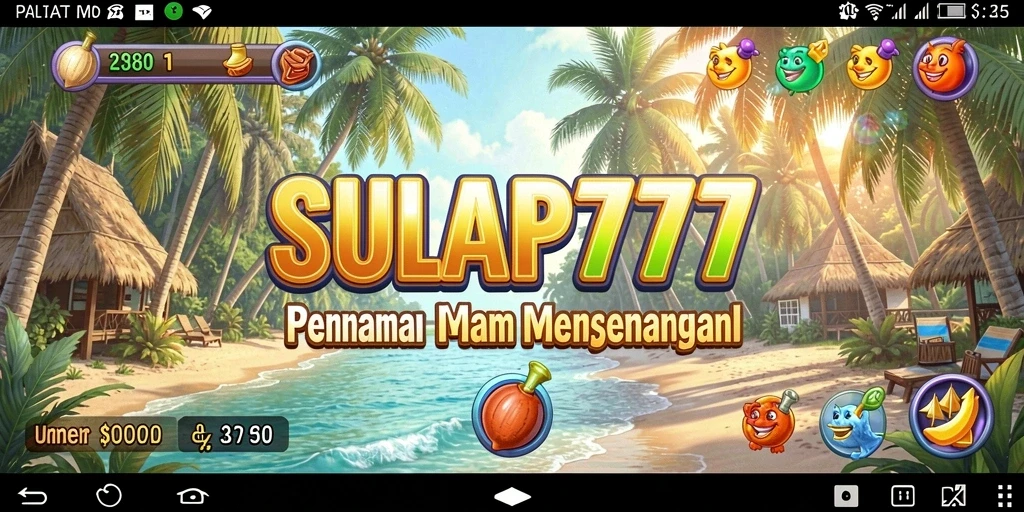 Tampilan gameplay menarik dari SULAP777 dengan warna ceria.