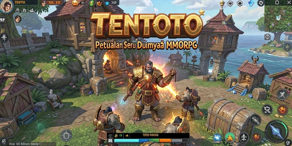 Tangkapan layar utama TENTOTO menampilkan petualangan seru dalam gameplay MMORPG.