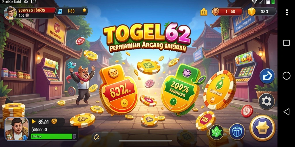 Tangkapan layar utama TOGEL62 menampilkan aksi permainan arcade yang seru.