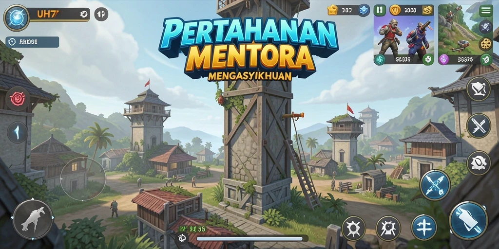 Screenshot utama UH77 menampilkan aksi seru dalam game Tower Defense.